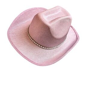 Pink Glitter Cowgirl Hat. Festive Party Hat